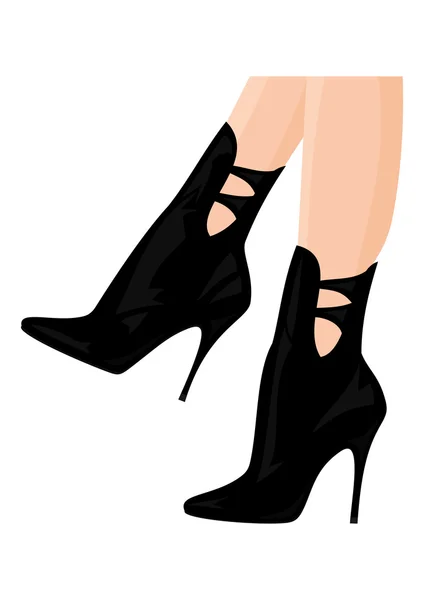 Piernas femeninas en zapatos — Vector de stock