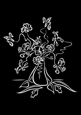 soyut çiçek vazosu