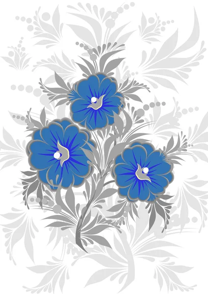 Rama floral abstracta con fondo — Vector de stock