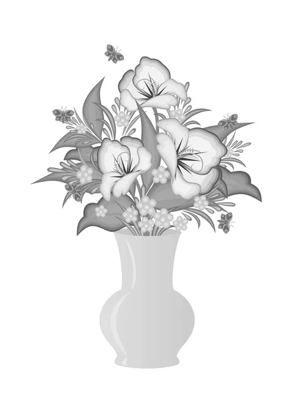 Abstrakte Blumen in der Vase — Stockvektor