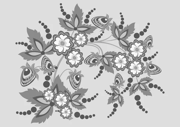 Branche florale abstraite — Image vectorielle