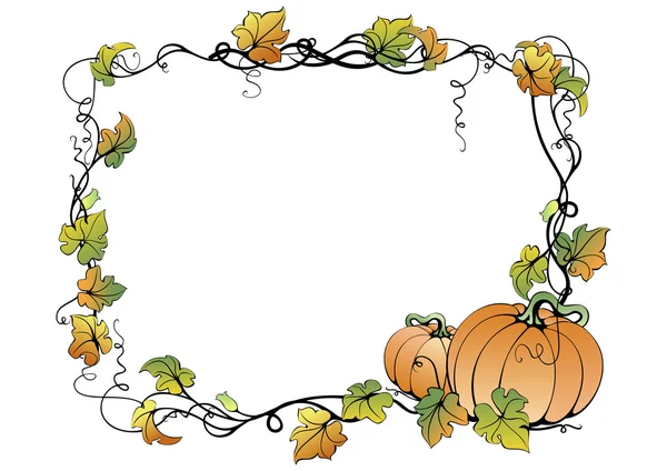 Floral frame with pumpkins — Stock Vector