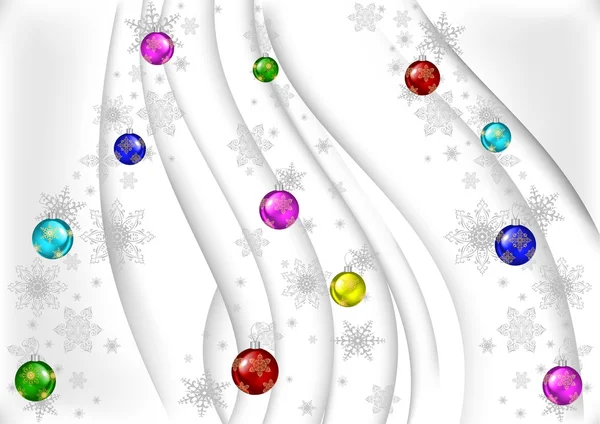 Christmas balls with background — Stock Vector