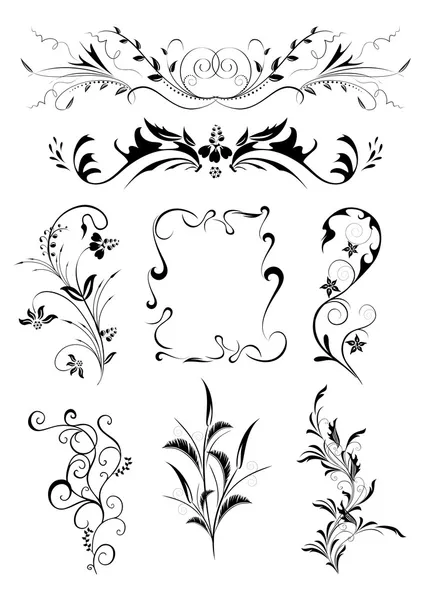 Floral ornament collection — Stock Vector