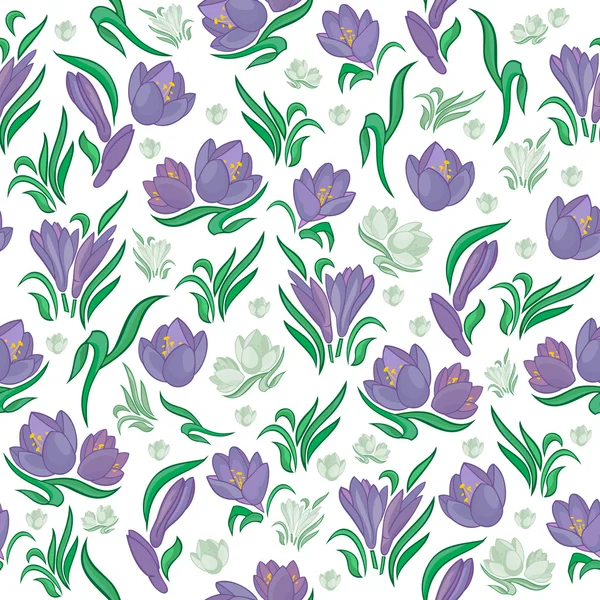 Fond de crocus sans couture — Image vectorielle