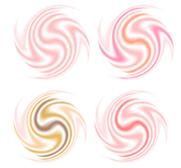 Abstract smooth cream swirl set — Stock Vector