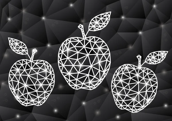 Abstraktní trojúhelník jablka s pozadím — Stockový vektor