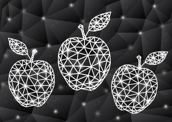 Manzanas triangulares abstractas con fondo — Vector de stock