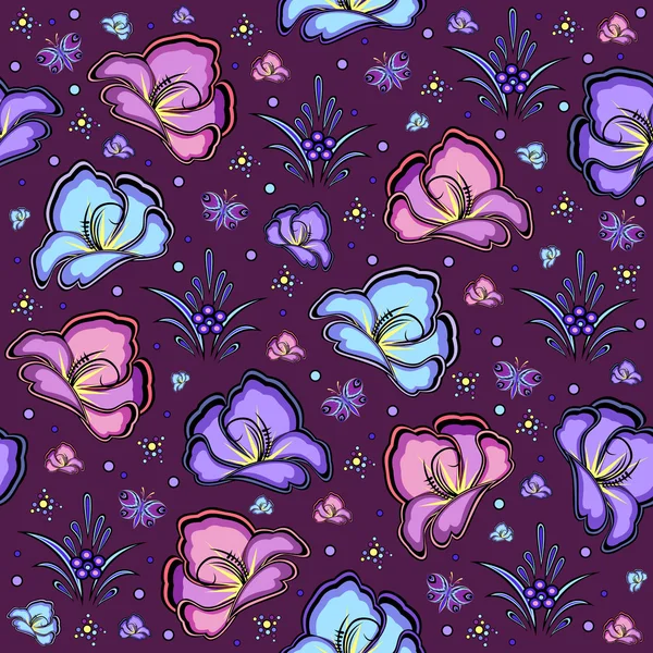 Fondo floral sin costuras — Vector de stock