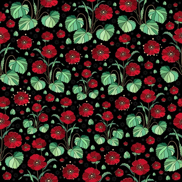 Fondo floral sin costuras — Vector de stock