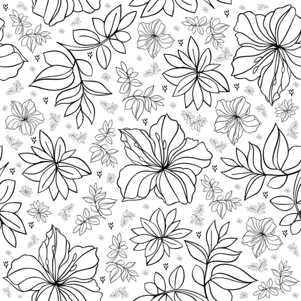 Patrón floral sin costuras — Vector de stock