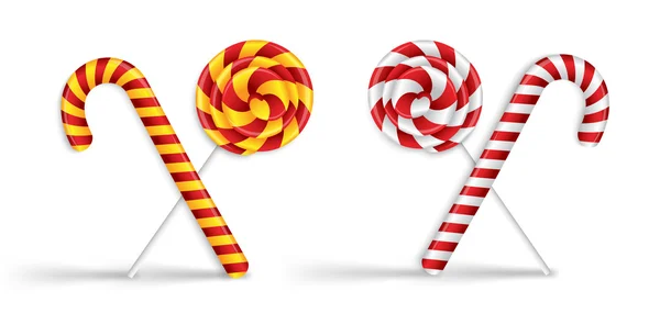 棒棒糖和糖果手杖 — 图库矢量图片