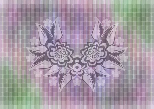 Ornement floral abstrait sur fond de mosaïque — Image vectorielle