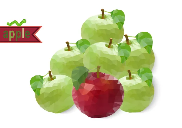Polygonale Äpfel — Stockvektor