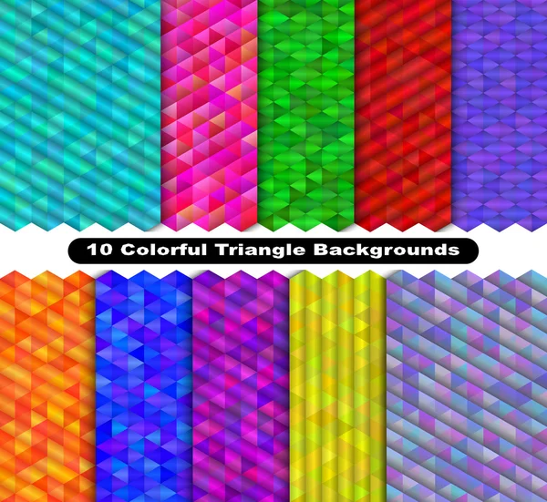 Colorful triangle background set — Stock Vector
