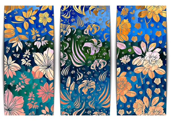 Colección de banners florales — Vector de stock