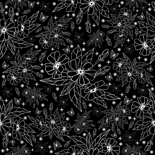 Blomster sømløse mønster – Stock-vektor