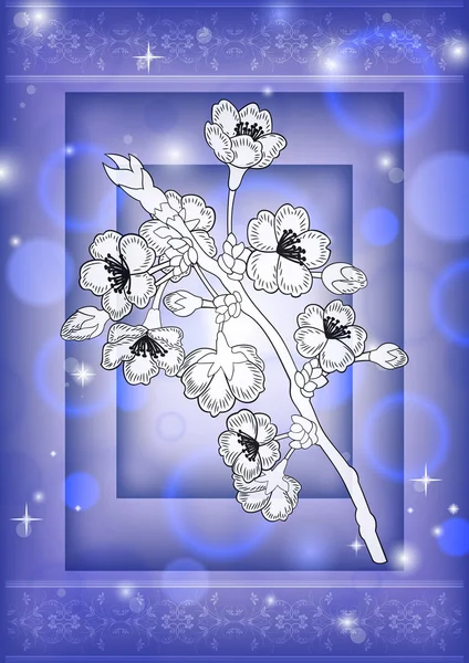 Αφηρημένο floral υποκατάστημα με φόντο — Διανυσματικό Αρχείο