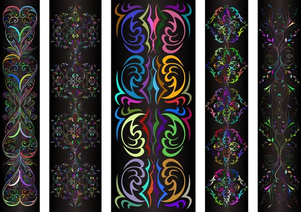 Bannery s barevnými ornamenty — Stockový vektor