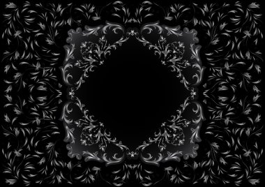 Gümüş çiçek süsleme çerçeveyle