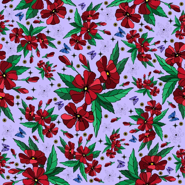 Patrón floral sin costuras — Vector de stock