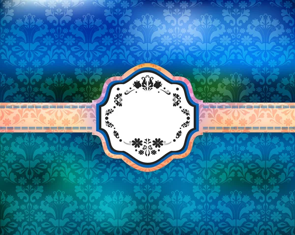 Fondo ornamental floral abstracto con pancarta — Vector de stock