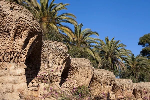 Promenade of the Palms, Park Guell — Stock Photo, Image
