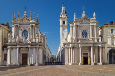 İtalya, Torino 'da İkiz Cristina ve San Carlo Kiliseleri.