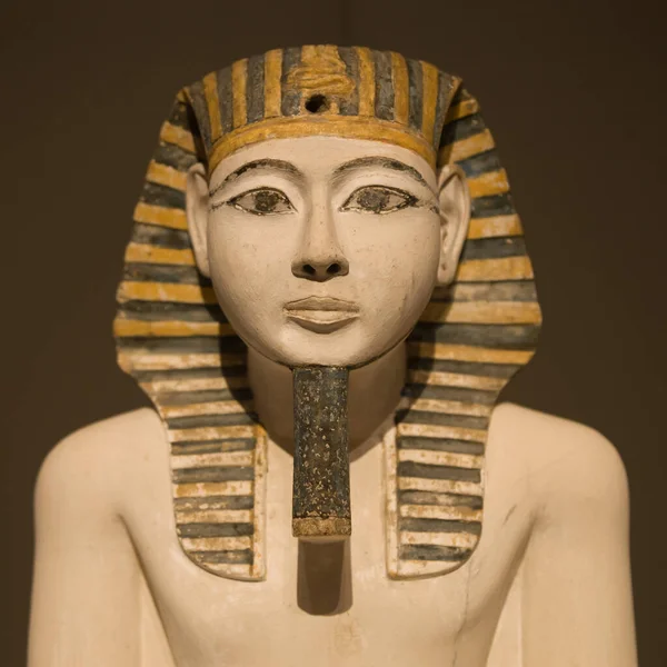 Турин Италия Августа 2021 Года Культовая Статуя Аменхотепа Египетском Музее — стоковое фото