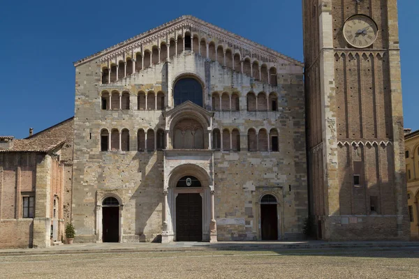 Frente Fachada Catedral Santa Maria Assunta Parma Itália — Fotografia de Stock