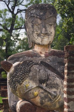 Wat Phra Kaeo 'daki Antik Buda Heykelleri, Kamphaeng Phet, Tayland.