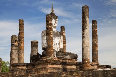 Sukhothai, Tayland 'daki Wat Mahathat' da Yüce Buda..