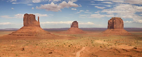 Panorama Mittens Merrick Butte Monument Valley Arizona Estados Unidos América — Fotografia de Stock