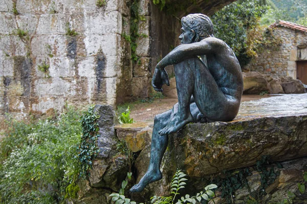 Escultura Homenagem Homem Peixe Lierganes Cantábria Espanha — Fotografia de Stock