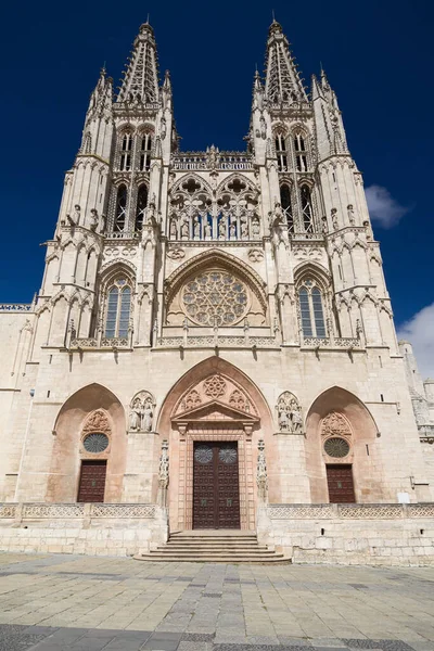 Hauptfassade Der Kathedrale Von Burgos Spanien — Stockfoto