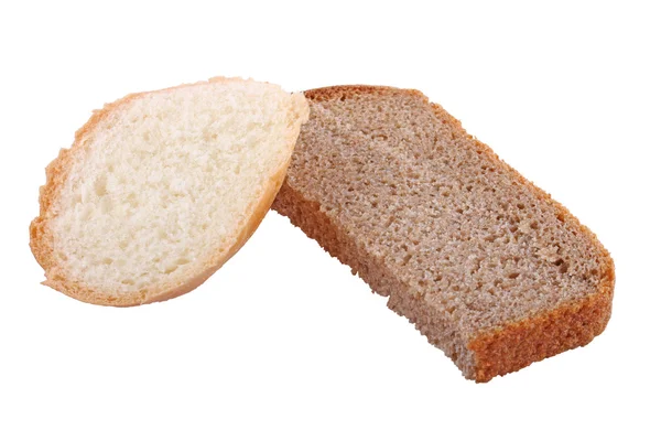 Ein Stück Weiß- und Braunbrot — Stockfoto