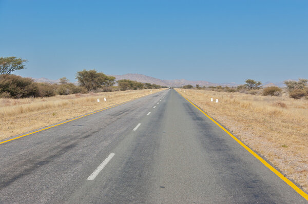 Road in african savanna