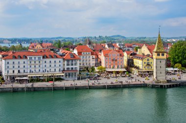 bodensee Gölü yakınında güzel bir lindau şehir