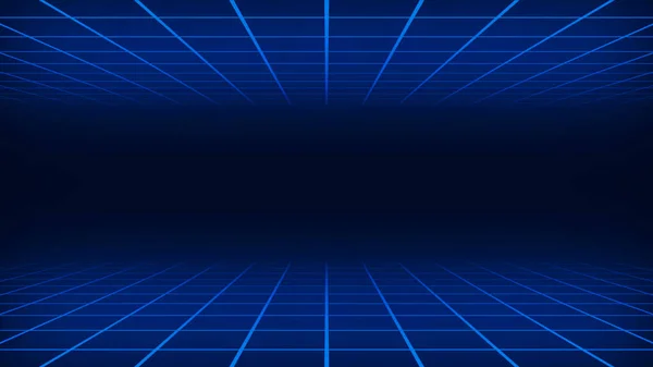 Blue tunnel technology grid background
