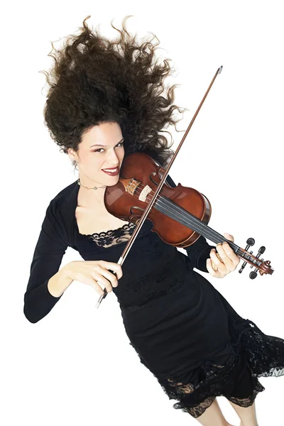 小提琴演奏的女人小提琴家 — 图库照片