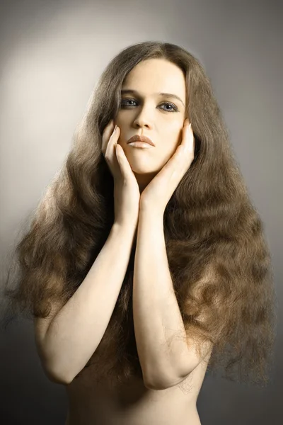 Woman with beautiful long hair — Stock Photo, Image