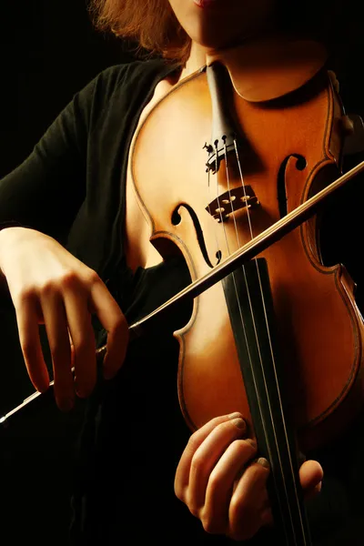 Violin orkester instrument violinist händer — Stockfoto