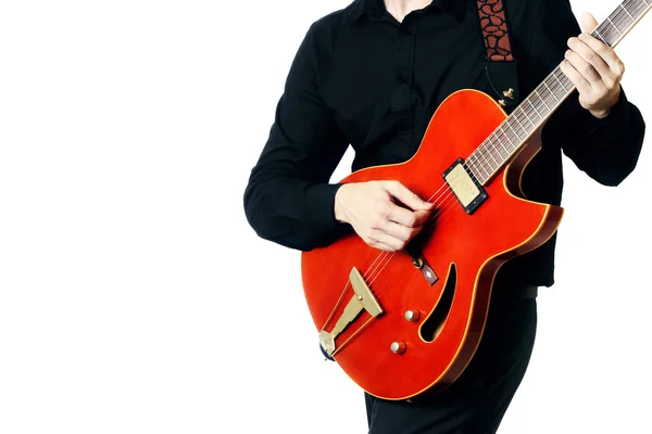 Electric Guitar Guitarist Playing — Stock Photo, Image