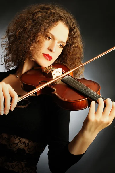 Hegedű játékos hegedűművész nő — Stock Fotó