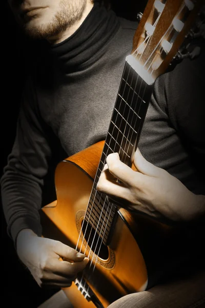 akustik gitar çalar gitarist