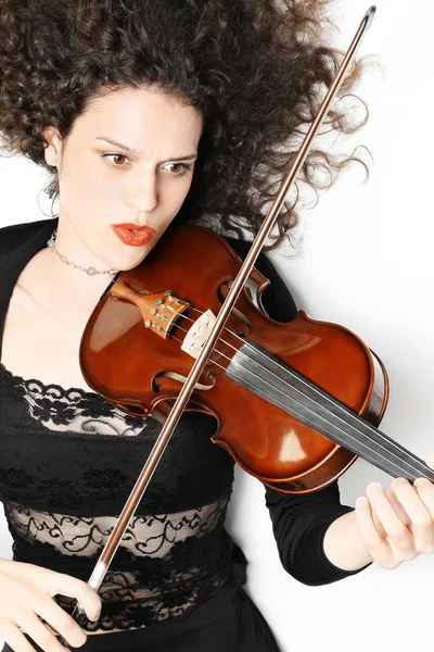 Violin playing violinist expressive musician — Stock Photo, Image