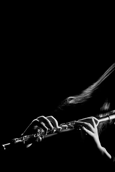 Instrumentos musicais de concerto de orquestra de flauta — Fotografia de Stock