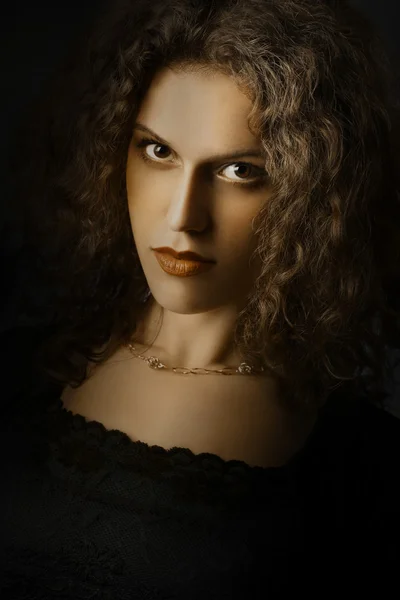 Retrato de close-up de mulher bonita — Fotografia de Stock