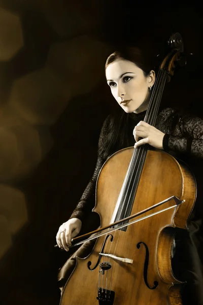 Cello orchestra player — Stock Photo, Image