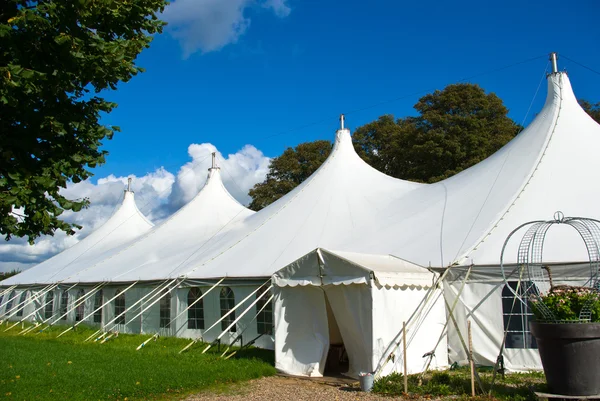 Grande tenda bianca del partito Foto Stock